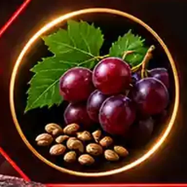 Red grapes with grape seeds