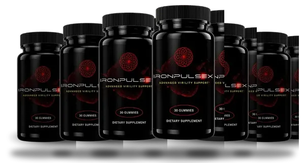 Six IronPulseX bottles lined up in a row