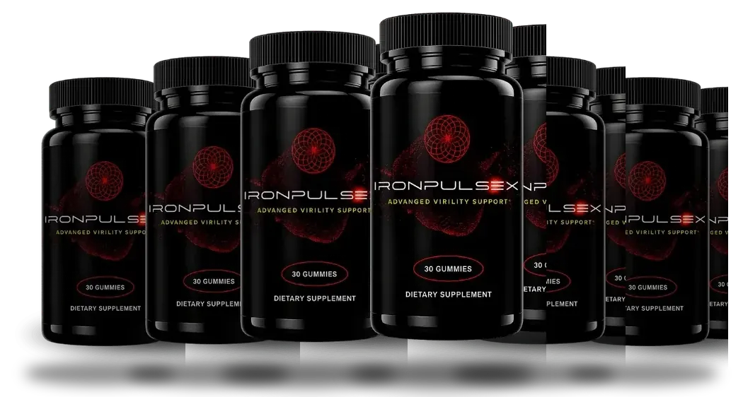 Six IronPulseX bottles lined up in a row